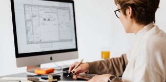 menopausal woman working at desk