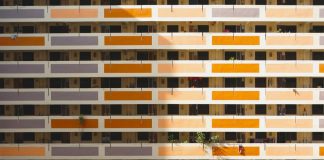 row of almost identical apartments