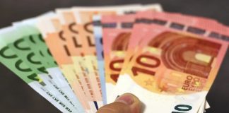 hand holding euro notes