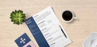 CV on table