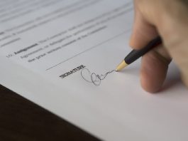 person signing contract of employment