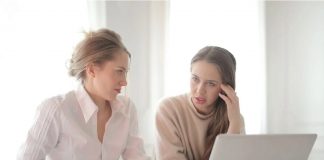 work colleagues in discussion