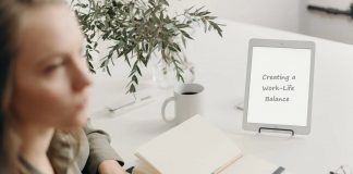 woman working from home under stress