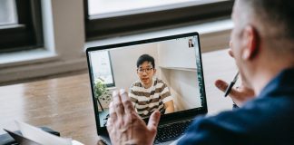 mentoring session across video