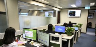 busy office with staff at work