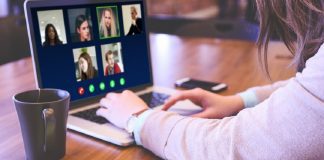 Hybrid worker on video conference call