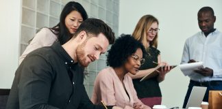 group of diverse workers