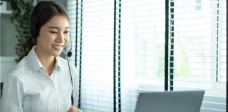 remote worker on zoom meeting
