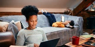 Employee working from home over christmas